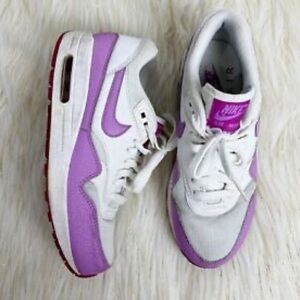 NIKE Air Max White Purple Athletic Running Shoes Sneakers Size 8 Lace Up